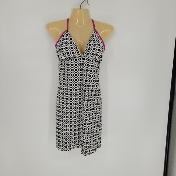 Raj NEXT womens Medium black white geometric padded adjustable swim dress - Picture 11 of 11